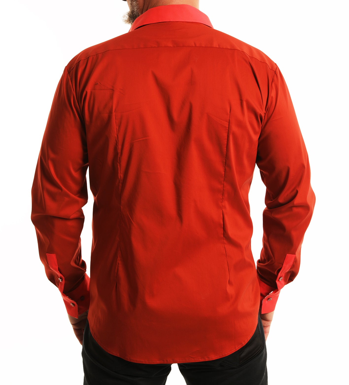 Bordó-Narancs apró HERCZEG logózott pamutvászon férfi ing