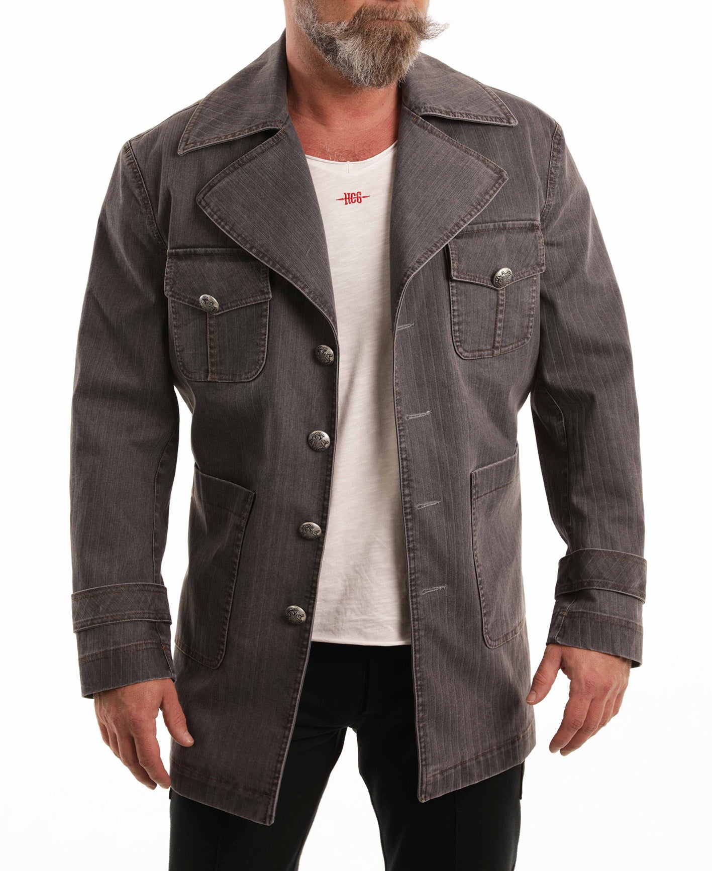 Szürke, csíkos vászon BékeMissziós HcG zubbony