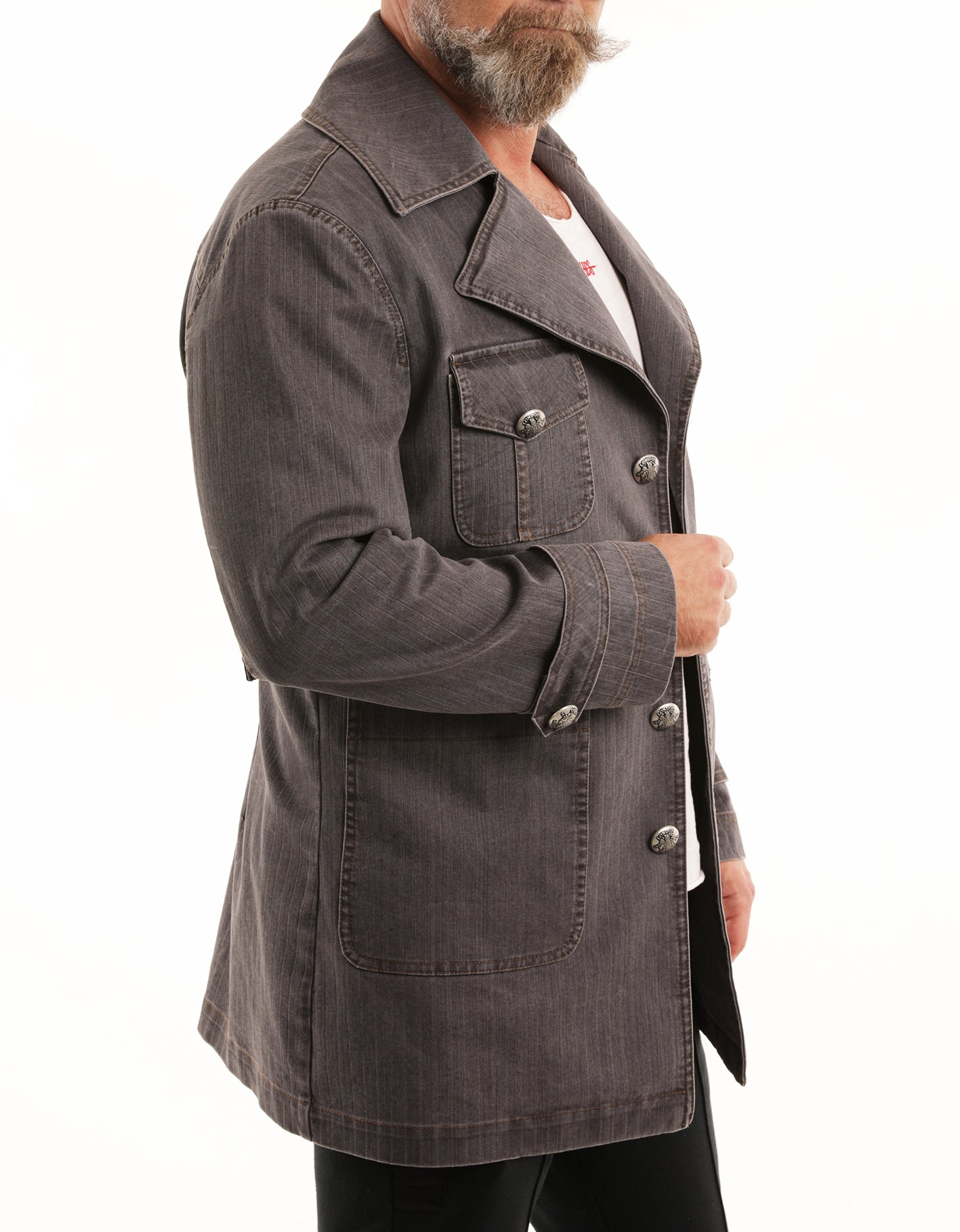 Szürke, csíkos vászon BékeMissziós HcG zubbony