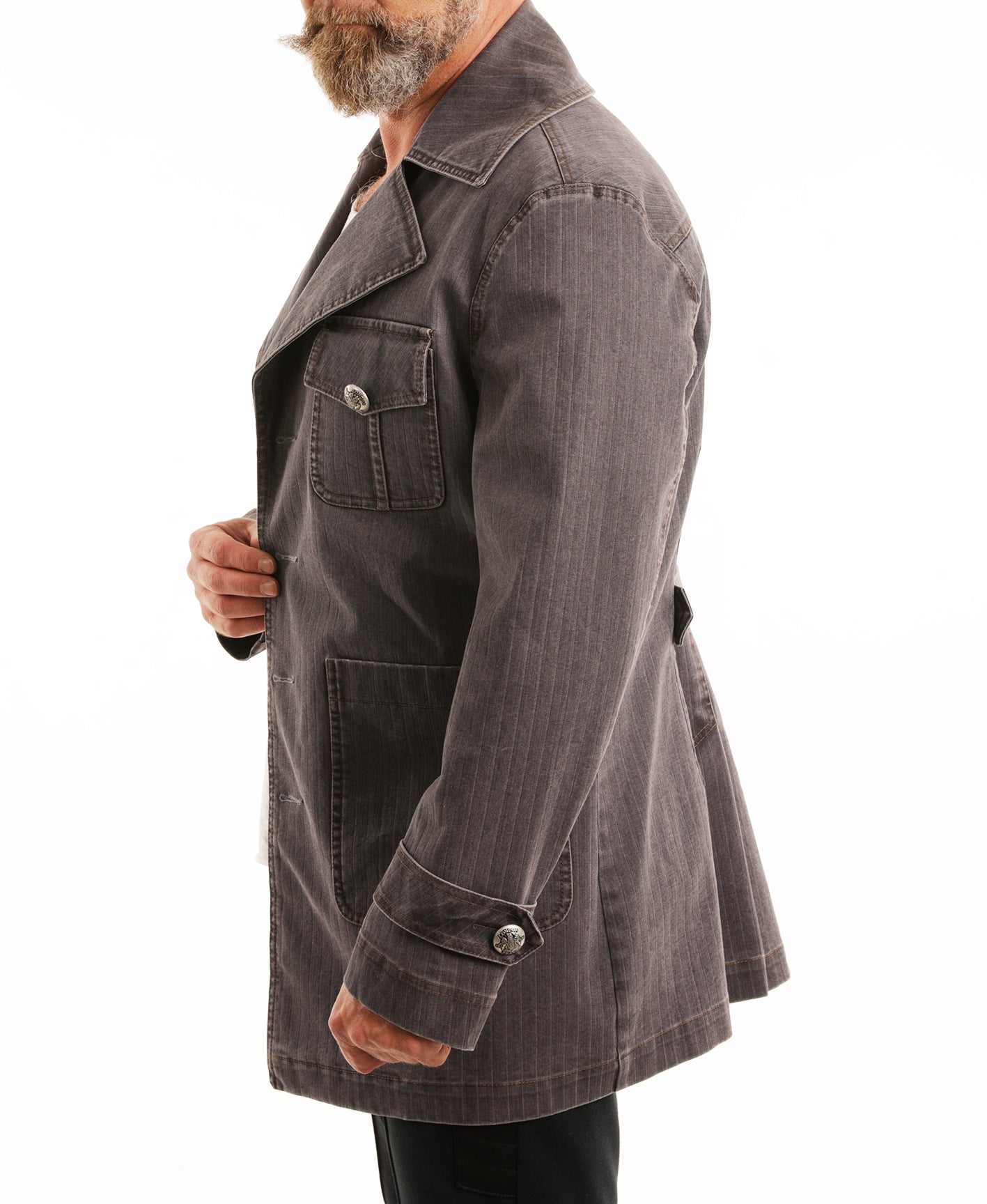 Szürke, csíkos vászon BékeMissziós HcG zubbony