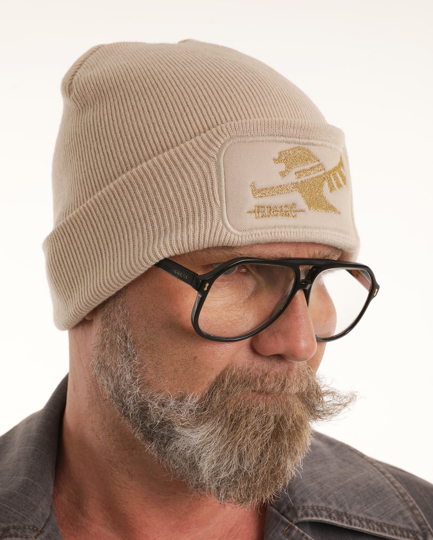 HERCZEG Sárkányos kötött Sapi - Mogyoró-Arany