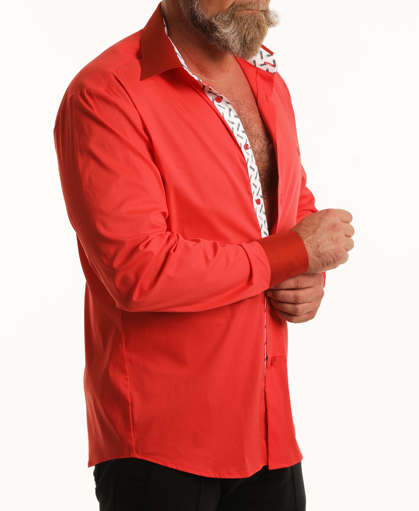 Narancs-Bordó apró HERCZEG logózott pamutvászon férfi ing