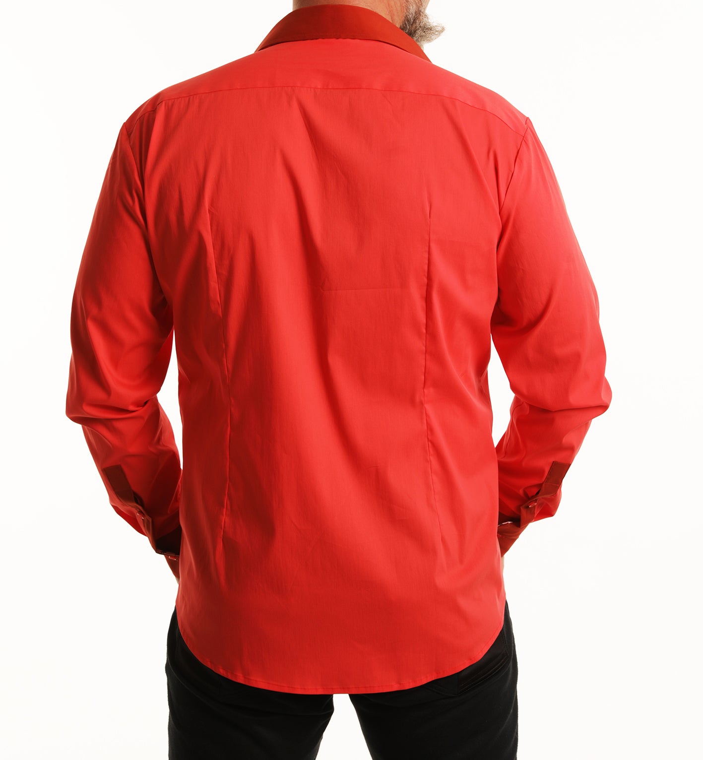 Narancs-Bordó apró HERCZEG logózott pamutvászon férfi ing