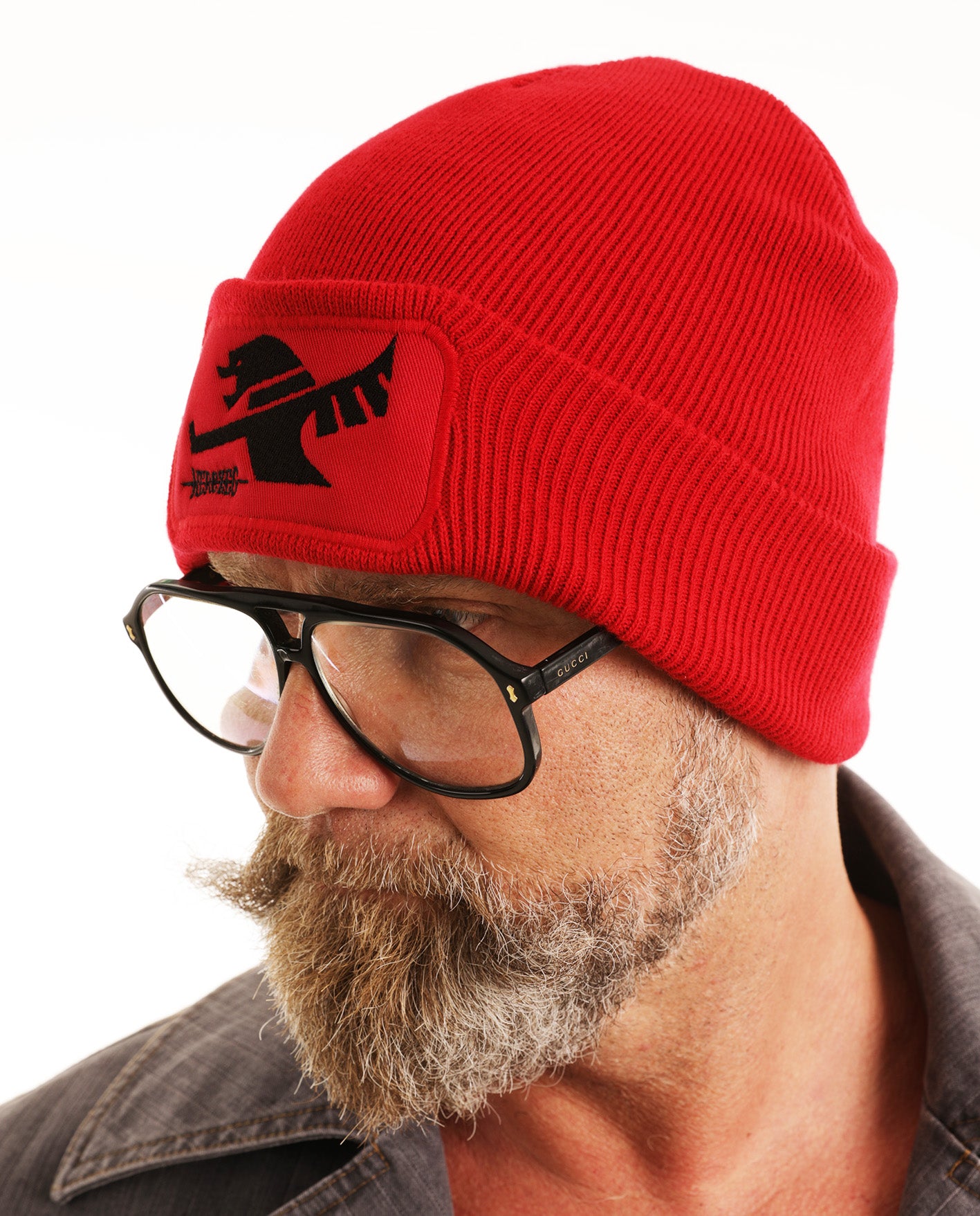 HERCZEG Sárkányos kötött Sapi - Piros - Fekete