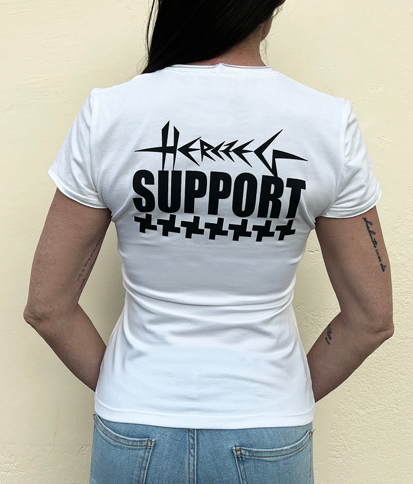 Herczeg SUPPORT - támogatói női póló - fehér/matt fekete