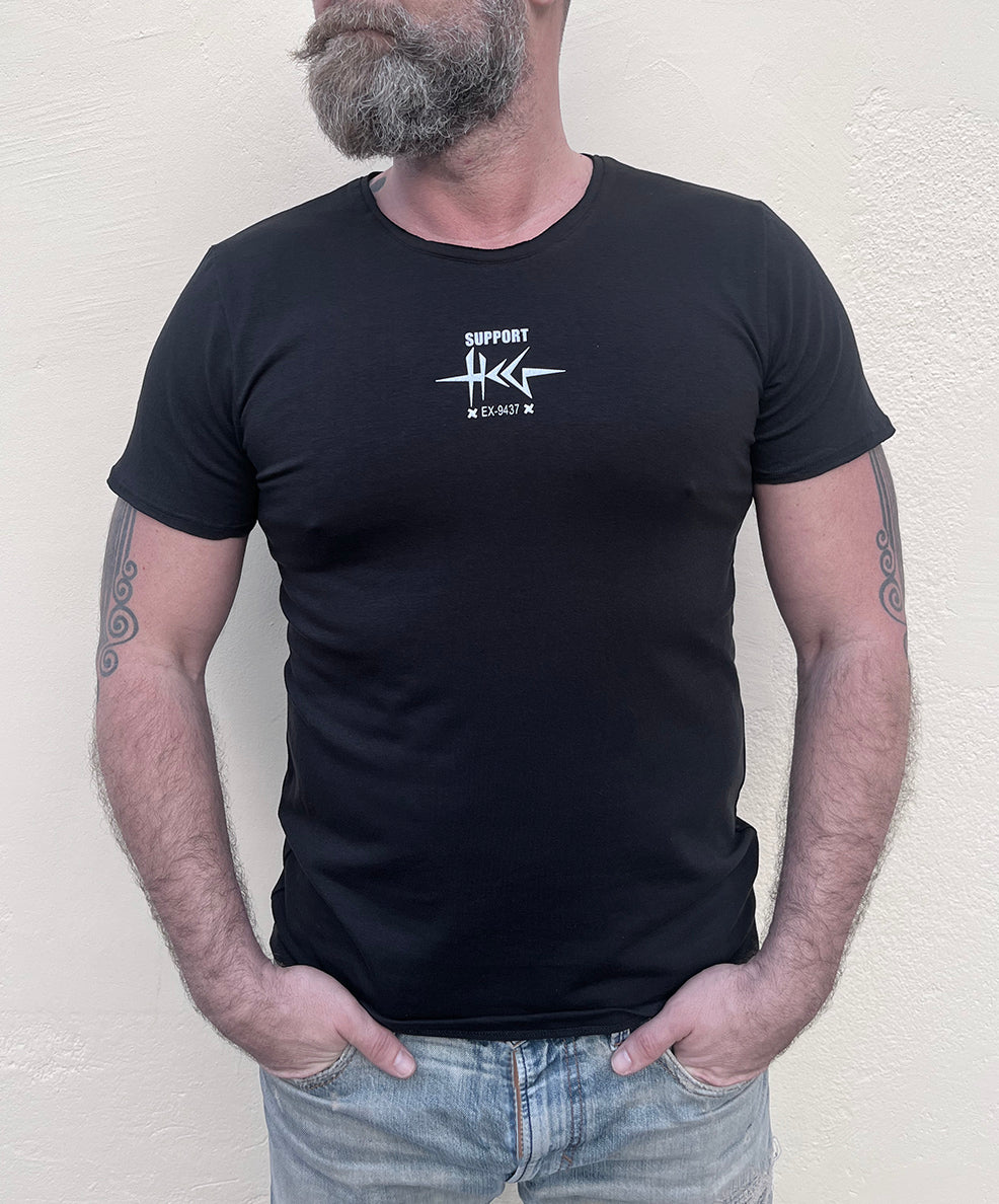 Herczeg SUPPORT - támogatói férfi póló - fekete/ezüst
