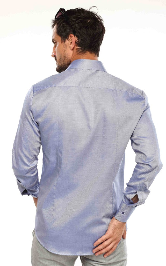 Acél kék-királykék selyemfényű férfi ing
