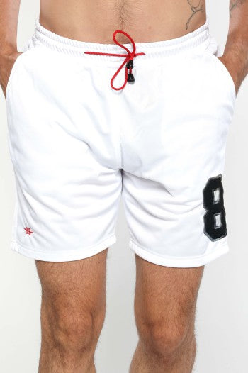 Fehér-piros fűzős férfi short