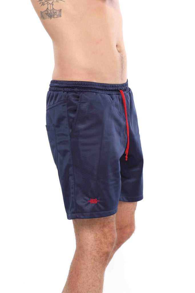 Kék-piros fűzős férfi short