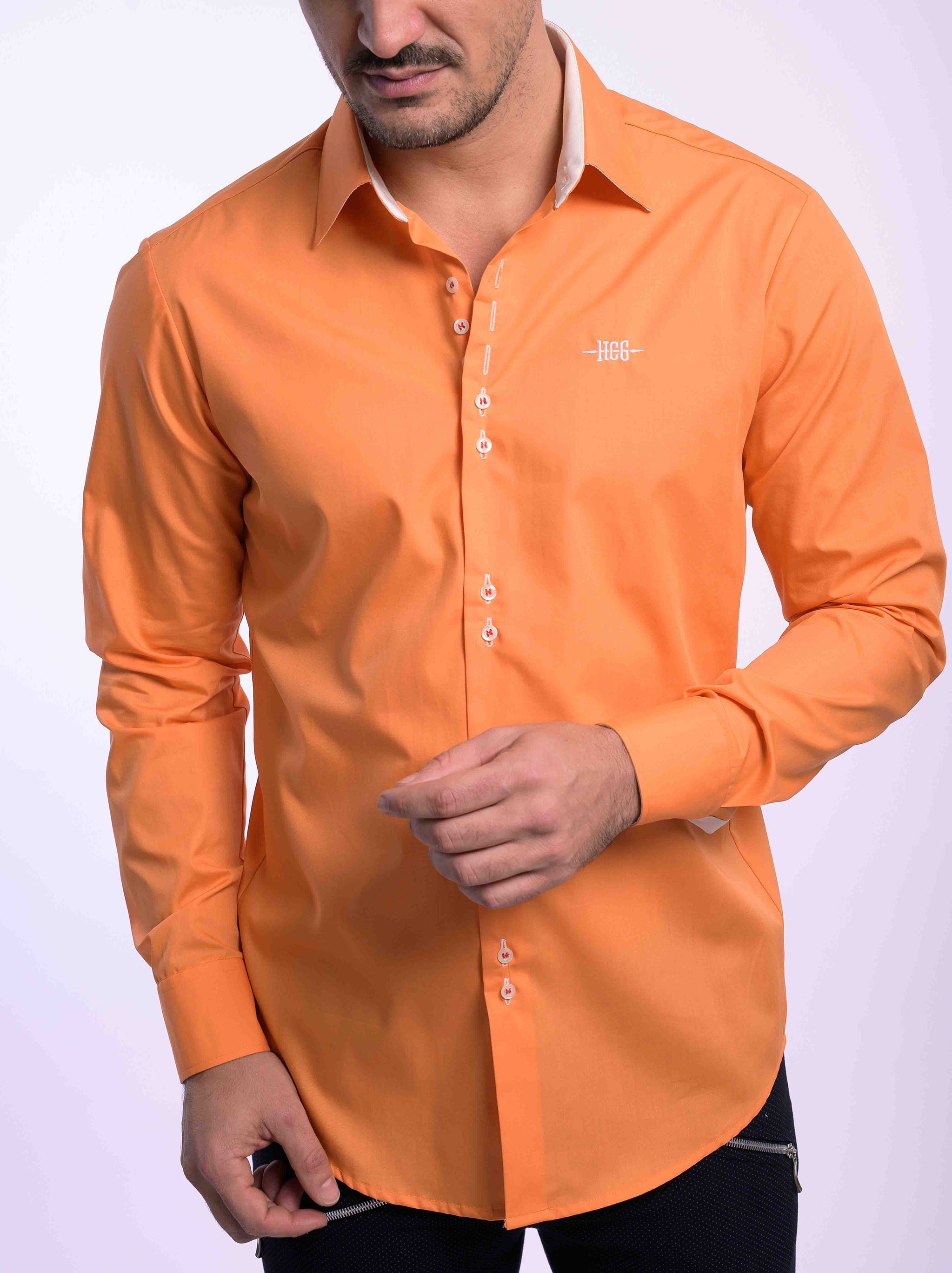 Narancsszín férfi ing ekrüvel